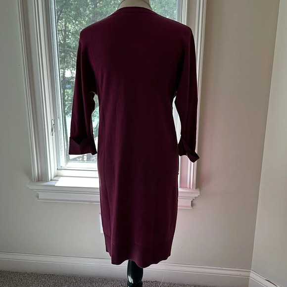 Garnet Hill Merino Wool Sweater Dress, Size Small, Berry Color, EUC - Picture 4 of 7